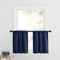 Cafe Blackout Curtains 24 inch Length (Navy Blue / 29"W x 24"L (Pack of 2))