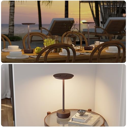 2 Pack Rechargeable Table Lamps Cordless (Rust-2)