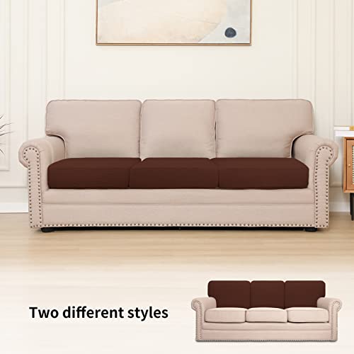 Stretch 3 Pieces Couch Cushion Cover for Sofa Seat (3-piece / Coffee)