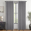 100% Blackout Linen Curtains 42 x 63 Inch Glacier Gray 2 Panels (Glacier Gray / 42"W x 63"L (Pack of 2))