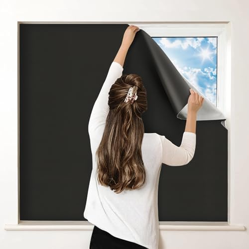 100% Blackout Curtains for Bedroom (Black / 57"W x 79"L (Pack of 1))