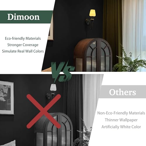 394''x17.7'' Black Peel and Stick Wallpaper Contact Paper Modern Self Adhesive Wall Paper Removable Renter Friendly Textured Solid Color Shelf Cabinet Vinyl Roll (Black / 17.7" x 394")