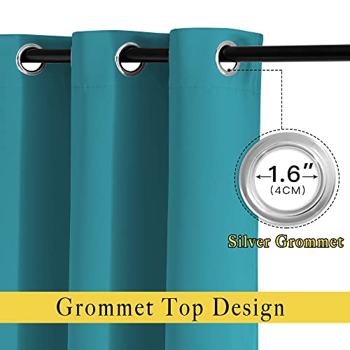Blackout Curtains & Drapes Extra Long 120" (Peacock Teal / 52"W x 120"L (Pack of 2))