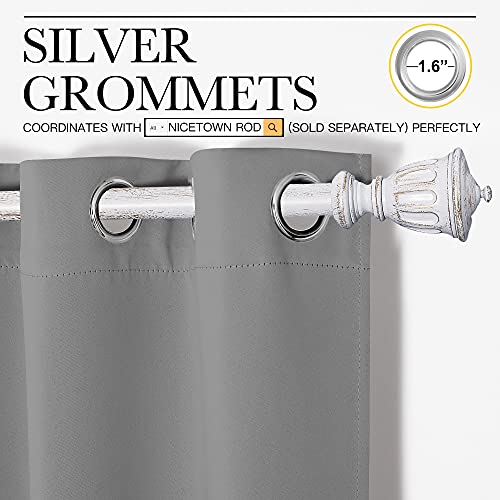 Thermal Insulated Curtains (Silver Grey / 42"W x 90"L (Pack of 2))