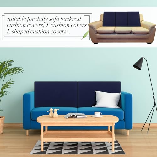 4 Pcs Stretch Cushion Covers (Navy Blue / Back Cover)
