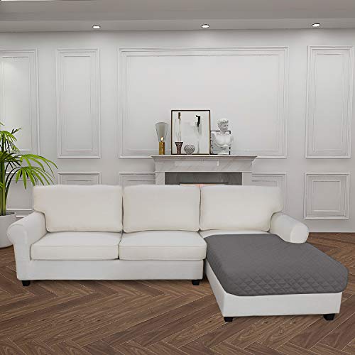 Sectional Couch Covers for Dogs L Shape Sofa Cover Reversible Sofa Slipcover Chaise Lounge Cover Furniture Protector Cover for Pets Dog Cat (42" x 68" / Gray/Gray)