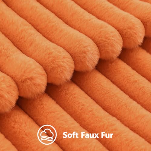 Fall Faux Fur Throw Pillow Covers 18x18 Set of 2 Pumpkin Orange (Pumpkin Orange / 18" x 18" (Pack of 2))