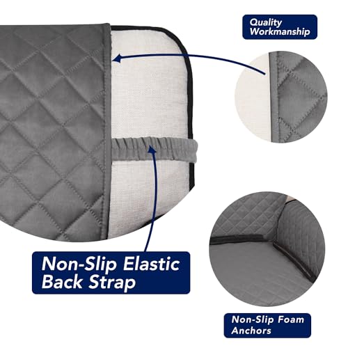 Reversible Quilted Sofa Cover Dog Couch Covers for Sofa (Large / Gray/Ivory)