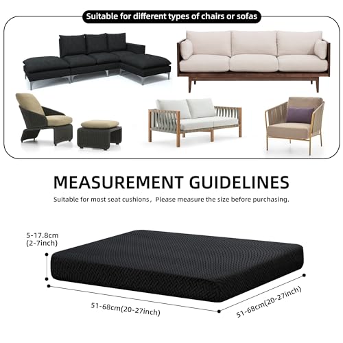 8PCS Patio Cushion Covers.Patio Furniture Couch SeatSlipcovers (Black / 8PCS)