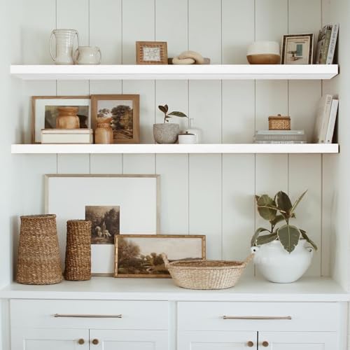 Extra Long Floating Shelves for Wall (55.1" / C. White)