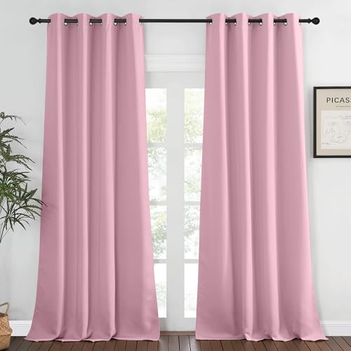 Blackout 108 inch Curtains for Sliding Glass Door (Rouge Pink / 52"W x 108"L (Pack of 1))