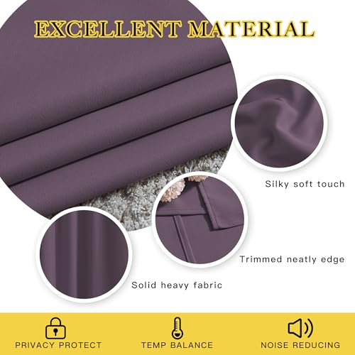 Plum Curtains and Drapes for Living Room (Plum / 52"W x 95"L (Pack of 2))