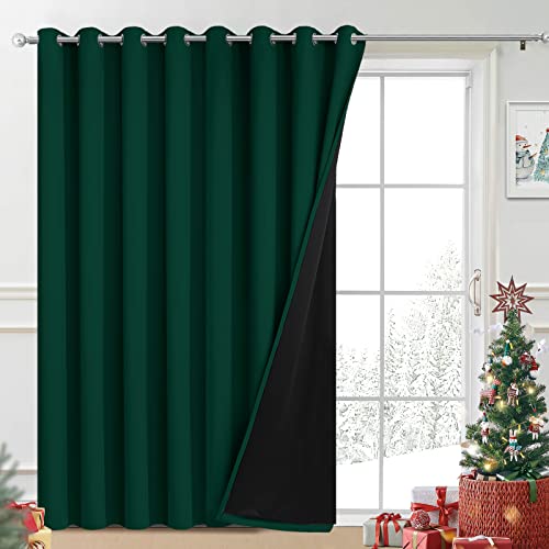 Dark Green Blackout Patio Door Curtain Panels W100 x L84 (100"W x 84"L (Pack of 1) / Dark Green)