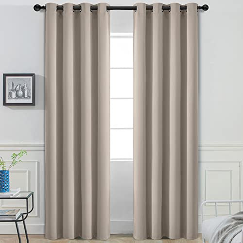 Room Darkening Curtains 52x84 inch Length Natural (Natural / 52"W x 84"L (Pack of 2))
