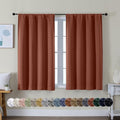 Ava Terracotta Short Blackout Curtains for Bedroom 45 Inches Long 2 Panels Set (Terracotta / 40"W x 45"L (Pack of 2))