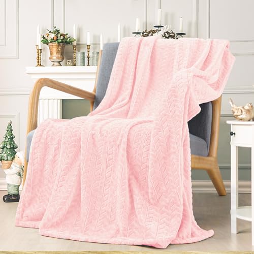 Super Soft Pink Cute Throw Blanket (Baby Pink / Throw/Travel-50x60 IN)