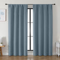 Ava Stone Blue Blackout Curtains for Bedroom 84 Inch Length 2 Panels Set (Stone Blue / 50"W x 84"L (Pack of 2))