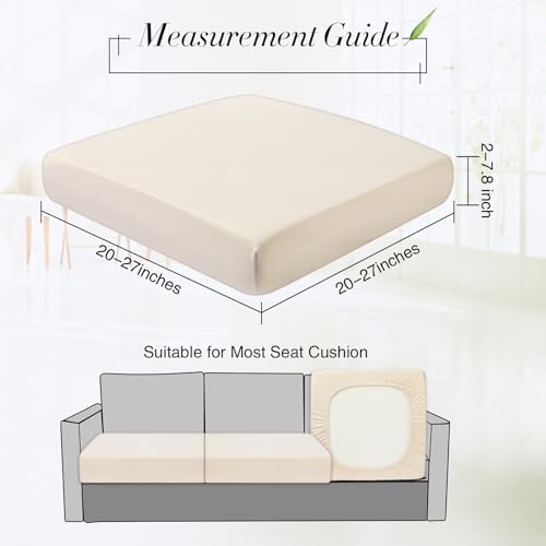 4 Pcs Stretch Cushion Covers (Beige / Seat Cover)