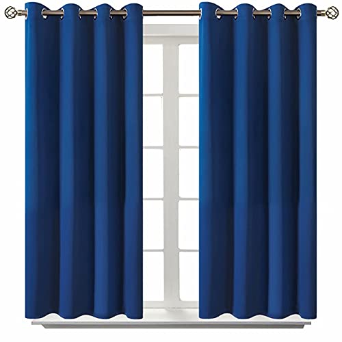 Royal Blue Blackout Curtains for Bedroom 45 Inch Long (Royal Blue / 52"W x 45"L (Pack of 2))