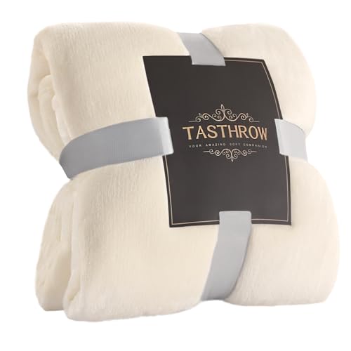 Large Flannel Fleece Throw Blanket (60"x80" / Creamwhite)