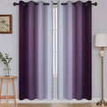 Ombre Purple to Grey White Curtains for Living Room 52Wx72L (52"W x 72"L (Pack of 2) / Purple)