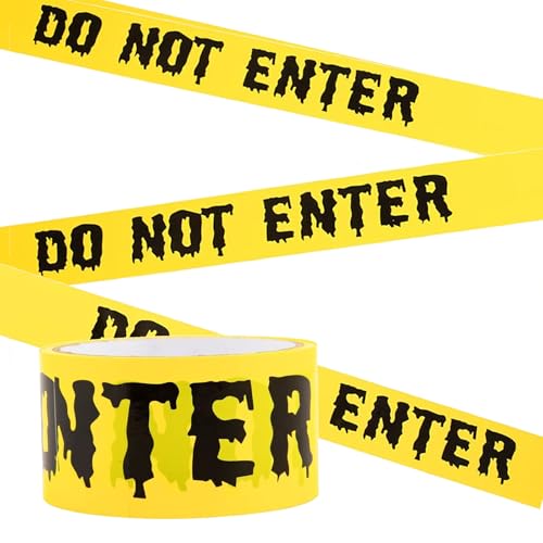 1.9inch x 82Feet Halloween Decorations Caution Tape Roll Halloween Caution Tape Halloween Tape Scary Warning Tape for Halloween Party Decorations Indoor Outdoor (Do Not Enter Tape)