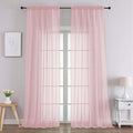 Blush Pink Sheer Curtains 96 Inches Long 2 Panels (Blush Pink / 59"W x 96"L (Pack of 2))