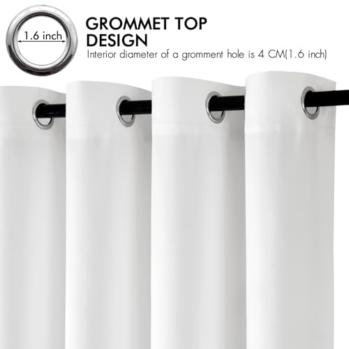 Pure White Blackout Bedroom Curtains Drapes 84 Inch Long 52"x84" (Pure White / 52"W x 84"L (Pack of 2))
