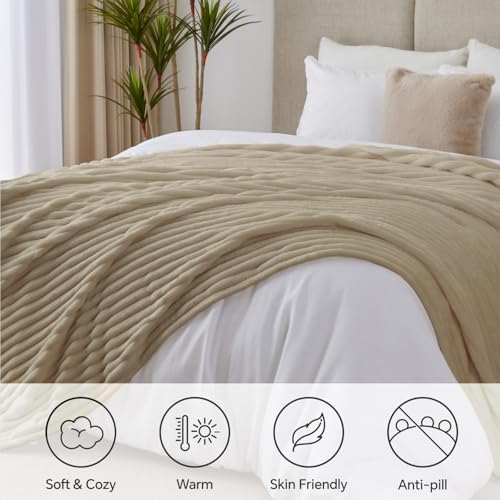 Ribbe Blankets Queen Size for Bed (Linen / Queen(90"x90"))