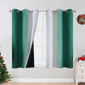 Green and Greyish White Blackout Curtains 42Wx54L 2 Panels (Green and Greyish White / 42"W x 54"L (Pack of 2))