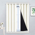 Cream 100% Blackout Curtains 45 Inches Long for Bedroom 52" Wide (52"W x 45"L (Pack of 2) / Cream)