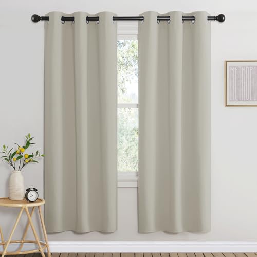Room Darkening Window Curtains 72 inches Long (Natural / 37"W x 72"L (Pack of 2))