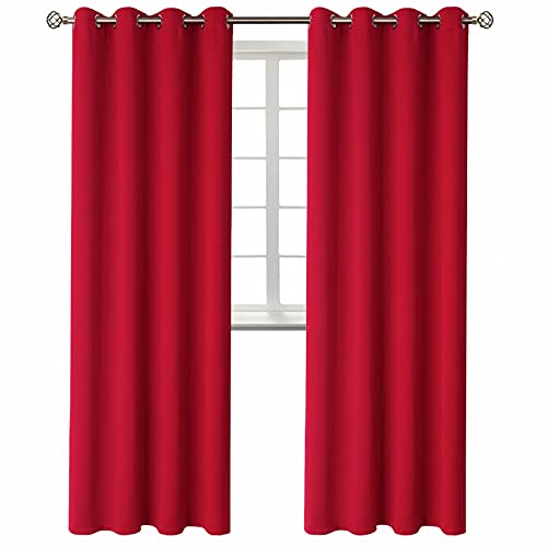 Red Blackout Curtains for Living Room 95 Inch Long (Red / 52"W x 95"L (Pack of 2))