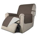Recliner Chair Slipcover Reversible Sofa Cover Water Resistant Couch Cover Furniture Protector with Elastic Straps for Pets Dog (Taupe/Ivory / Medium Recliner)