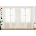 Ivory Sheer Curtains 4 Panels Rod Pocket Semi (Ivory / 52"W x 54"L (Pack of 4))