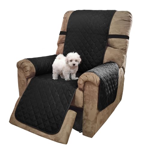 Reversible Recliner Chair Covers (Black/Black / 28''recliner-oversized)
