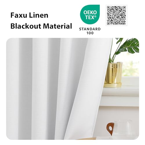 Faux Linen Valances (Linen Greyish White / 34"W x 24"L (Pack of 2))