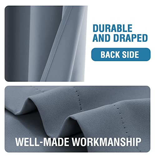 Doorway Curtain Blackout Closet Door Curtain Room Divider Window Treatment Curtain for Bedroom Thermal Insulated Privacy Drape Soundproof Grommet (42"W x 80"L (Pack of 1) / Stone Blue)