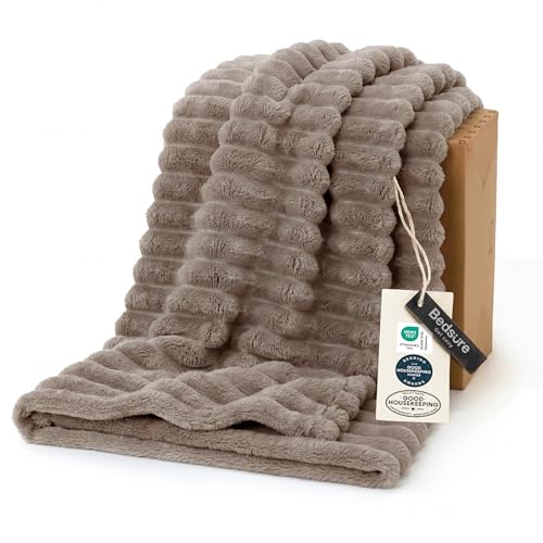 Soft Twin Blanket for Bed Decor Gifts Light Brown 60"x80" (Light Brown / Twin)