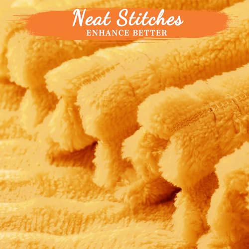 12 Pcs Flannel Throw Blankets Bulk Outdoor Wedding (Mustard Yellow)