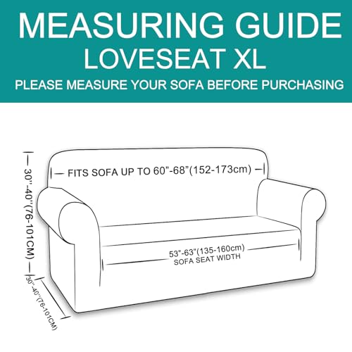 Oversized Stretch Loveseat Couch Cover (Cyan / Xl Loveseat)