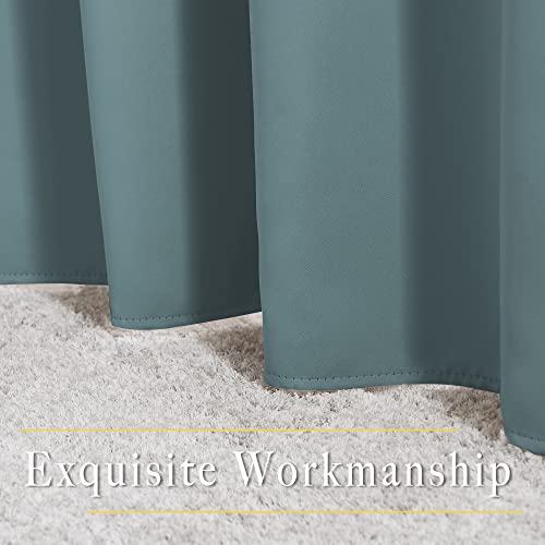 Blackout Greyish Blue Curtains for Bedroom (Greyish Blue / 46"W x 54"L (Pack of 2))
