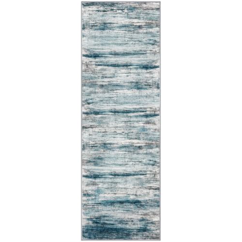 Modern Abstract Hallway Runner Rug 2x6 Washable Rug Runner Blue (Blue / 2' x 6' (Runner))