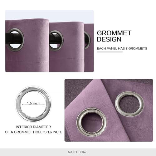 Velvet Curtains Lavender 52 x 84 Inch Length Set of 2 (Lavender / 52"W x 84"L (Pack of 2))