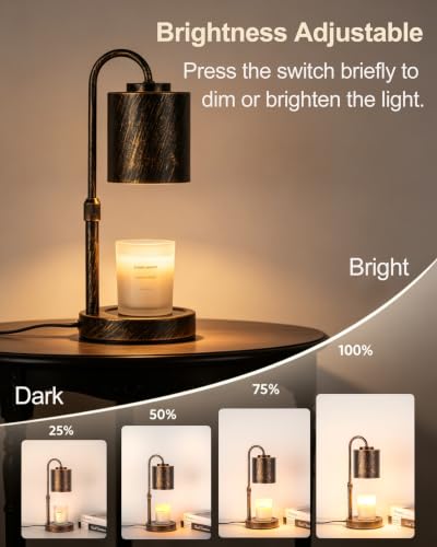 Dimmable Candle Warmer Lamp with Timer (Antique Brushed Copper)