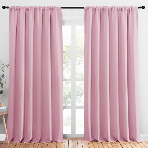 Blackout Curtains Window Draperies (Rouge Pink / 70"W x 95"L (Pack of 2))