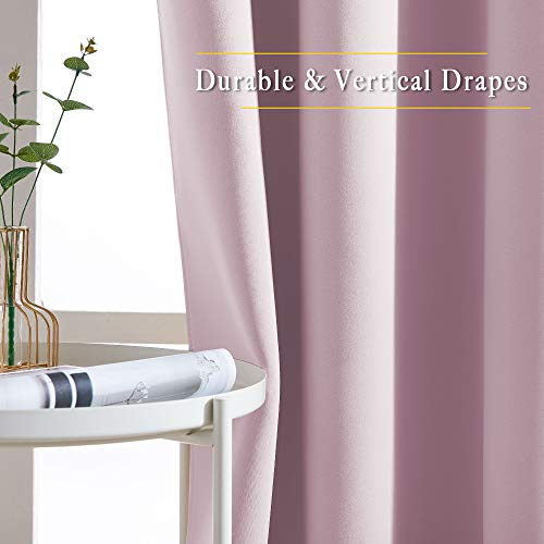 Blackout Curtains for Girls Room (Baby Pink / 52"W x 63"L (Pack of 2))