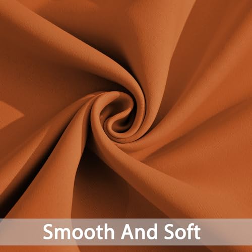 Room Darkening Curtains 52x72 inch Length Orange (Orange / 52"W x 72"L (Pack of 2))