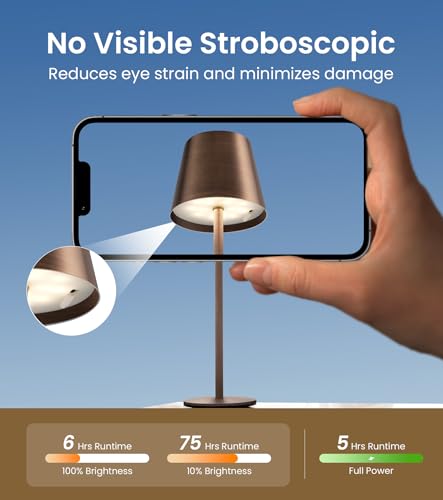 3 Pack Cordless Table Lamp (Brushed Mocha / 3 Pack)