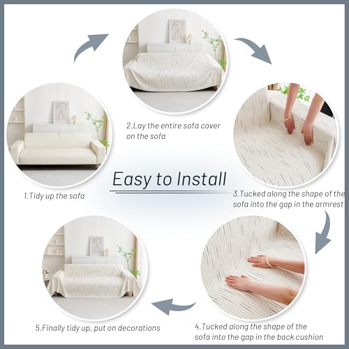 Couch Cover for Dogs (71" x 134" / 9# Lines Beige)